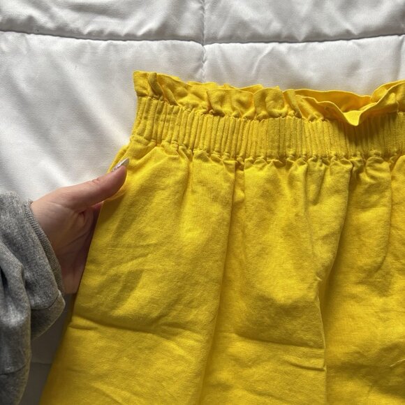 J Crew Skirt Womens Size 00 Yellow Linen Blend Pockets Pull On Beach Boho Hippie - Picture 3 of 10